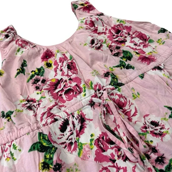 Baby Be Mine Pink Floral Maternity & Nursing Dress L/XL - Back Snap Closure - Picture 2 of 12